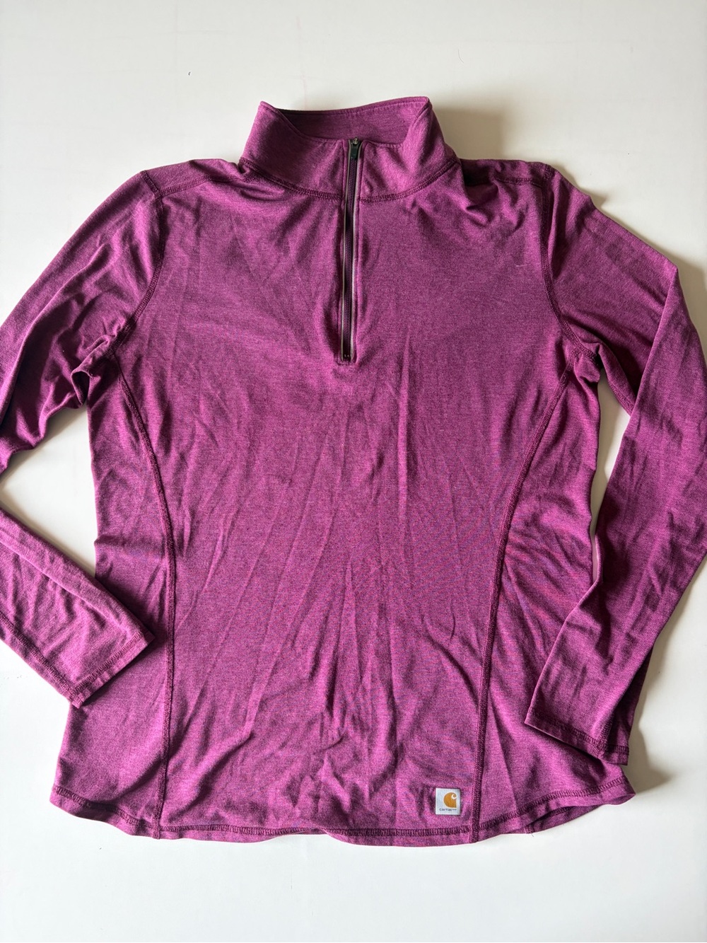 CARHARTT Women's Medium Purple Pink Force Ferndale Long Sleeve 1/4 Zip Shirt